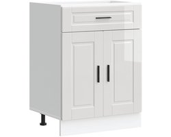 vidaXL - Onderkast - "Porto" - bewerkt - hout - hoogglans - wit