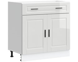 vidaXL - Onderkast - "Porto" - bewerkt - hout - hoogglans - wit