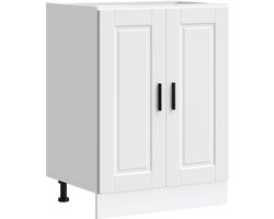 vidaXL - Onderkast - "Porto" - bewerkt - hout - wit