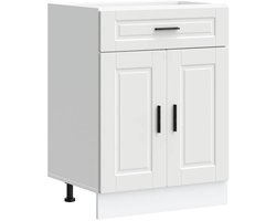 vidaXL - Onderkast - "Porto" - bewerkt - hout - wit