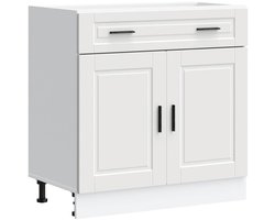 vidaXL - Onderkast - "Porto" - bewerkt - hout - wit