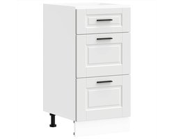 vidaXL - Onderkast - Porto - bewerkt - hout - wit