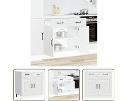 vidaXL Onderkasten - Keuken Onderkast - Keuken onderkast Kalmar bewerkt hout wit - Keukenopstelling - Opslagruimte - Houten Keuken
