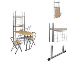 vidaXL Ontbijttafelsets - Ontbijfttafel - Ontbijttafels - Ontbijt Tafel - Ontbijttafelset met twee stoelen (inklapbaar)