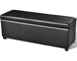 vidaXL - Opbergbank - lang - hout - zwart