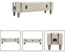 vidaXL Opbergbank - Vintage Meubels - Opbergbankje 111x34x37 cm massief hout en staal - Krullenkast - Salontafel - Bankstel