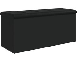 vidaXL Opbergbankje 102x42x45 cm Zwart Hout Opbergbankje - Opbergbankjes - Schoenenbankje - Halbankje