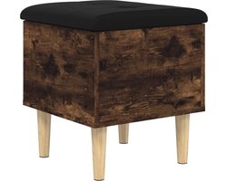 vidaXL - Opbergbankje - 42x42x46 - cm - bewerkt - hout - gerookt - eikenkleurig