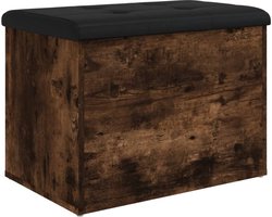 vidaXL - Opbergbankje - 62x42x45 - cm - bewerkt - hout - gerookt - eikenkleurig