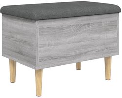 vidaXL Opbergbankje 62x42x46 cm bewerkt hout grijs sonoma eikenkleurig - Opbergbankje - Opbergbankjes - Schoenenbankje - Halbankje