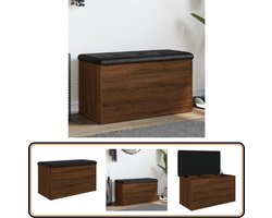 vidaXL Opbergbankje - Bruin Eiken - 82x42x45 cm Opbergbankje - Opbergbankjes - Schoenenbankje - Halbankje