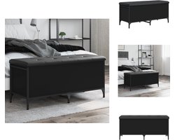 vidaXL Opbergbankje - Opbergbankjes - Schoenenbankje - Halbankje - Opbergbankje 102x42x45 cm bewerkt hout zwart