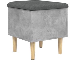 vidaXL Opbergbankje - Opbergbankjes - Schoenenbankje - Halbankje - Opbergbankje 42x42x46 cm bewerkt hout betongrijs