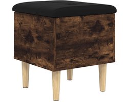 vidaXL Opbergbankje - Opbergbankjes - Schoenenbankje - Halbankje - Opbergbankje 42x42x46 cm bewerkt hout gerookt eikenkleurig
