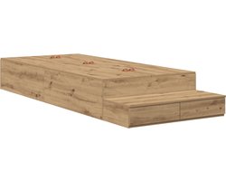 vidaXL - Opbergbedframe - artisanaal - eikenkleurig - 236.5 - x - 90 - x - 31.5 - cm