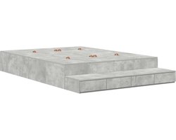 vidaXL - Opbergbedframe - in - Beton - Grijs - 140x200 - cm