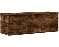 vidaXL - Opbergbox - 102x35x35 - cm - bewerkt - hout - gerookt - eikenkleurig