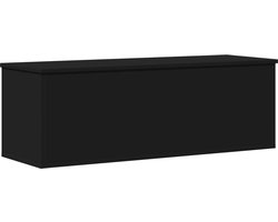vidaXL - Opbergbox - 102x35x35 - cm - bewerkt - hout - zwart