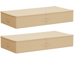 vidaXL - Opbergbox - 2 - st - Nonwoven - stof - 100 - x - 50 - x - 18 - cm - 90 - l - Crèmekleurig