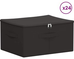 vidaXL - Opbergbox - 24 - pcs - Antracietkleurig - 50 - x - 30 - x - 25 - cm - Nonwoven - stof