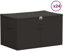 vidaXL - Opbergbox - 24 - pcs - Antracietkleurig - 60 - x - 43 - x - 35 - cm - Nonwoven - stof