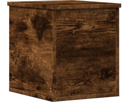 vidaXL - Opbergbox - 30x35x35 - cm - bewerkt - hout - gerookt - eikenkleurig