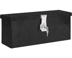 vidaXL - Opbergbox - 50x15x20,5 - cm - aluminium - zwart