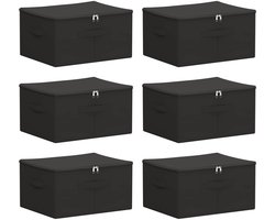 vidaXL - Opbergbox - 6 - pcs - Antracietkleurig - 43 - x - 34 - x - 23 - cm - Nonwoven - stof