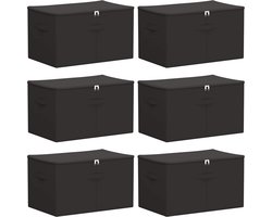 vidaXL - Opbergbox - 6 - pcs - Antracietkleurig - 60 - x - 43 - x - 35 - cm - Nonwoven - stof