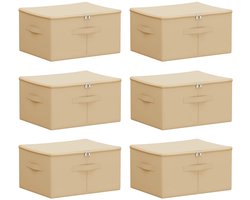 vidaXL - Opbergbox - 6 - st - Nonwoven - stof - 50 - x - 30 - x - 25 - cm - 37,5 - L