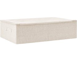 vidaXL - Opbergbox - 70x40x18 - cm - stof - crèmekleurig