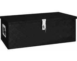 vidaXL - Opbergbox - 80x39x30 - cm - aluminium - zwart