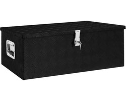 vidaXL - Opbergbox - 90x47x33,5 - cm - aluminium - zwart