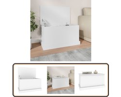 vidaXL Opbergbox - Bewerkt hout - Wit - 70x40x38 cm Opbergbox - Houten Kast - Opslagkast - Bergruimte - Woonaccessoires