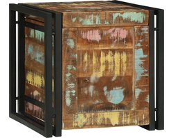 vidaXL - Opbergbox - Bruin - en - Zwart - 40 - x - 40 - x - 40 - cm - Massief - Acacia - Hout