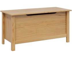 vidaXL - Opbergbox - HILL - Honing - bruin - 90 - x - 40 - x - 45 - cm - Massief - grenenhout
