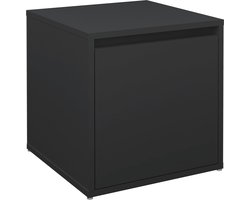 vidaXL - Opbergbox - met - lade - 40,5x40x40 - cm - bewerkt - hout - zwart