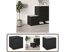 vidaXL Opbergbox met lade - 40x40x40 cm - Zwart Opbergbox - Houten Kast - Opberglade - Schoenuitlegger - Woonaccessoires
