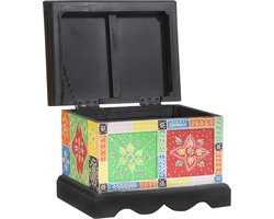 vidaXL - Opbergbox - Multikleur - 40 - x - 30 - x - 30 - cm - Massief - mangohout
