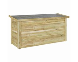 vidaXL - Opbergbox - Naturel - 119 - x - 44,5 - x - 58 - cm - Geïmpregneerd - grenenhout
