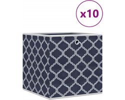 vidaXL - Opbergboxen - 10 - st - inklapbaar - 32x32x32 - cm - ongeweven - stof - blauw