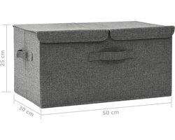 vidaXL - Opbergboxen - 2 - st - 50x30x25 - cm - stof - antracietkleurig
