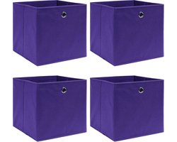vidaXL - Opbergboxen - 4 - st - 32x32x32 - cm - stof - paars