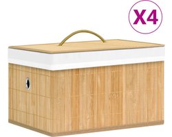vidaXL - Opbergboxen - 4 - st - bamboe