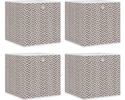 vidaXL - Opbergboxen - 4 - st - inklapbaar - 32x32x32 - cm - ongeweven - stof - bruin