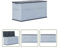 vidaXL Opbergdozen - Opslagkast - Opbergkist 320 L grijs zwart - Buitentoiletten - Tuinopbergbox - Grijze Kast