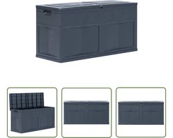 vidaXL Opbergdozen - Opslagkast - Opbergkist 320 L zwart - Buitentoog - Tuinopbergbox - Plastic Kast