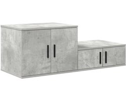 vidaXL - Opbergkast - 2 - pcs - Beton - Grijs - 103 - x - 41 - x - 40 - cm - Bewerkt - hout