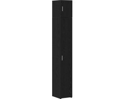 vidaXL - Opbergkast - 2 - pcs - Zwart - eiken - 30 - x - 42,5 - x - 225 - cm - Bewerkt - hout