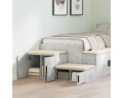 vidaXL - Opbergkast - 2 - st - Beton - Grijs - 118 - x - 41 - x - 40 - cm - Bewerkt - hout